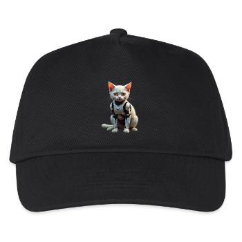 Funny Robot Cat Tech Cats Cyborg Animal Cat - Kids’ Baseball Cap - black - Front