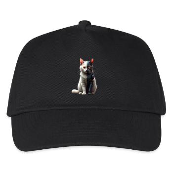 Funny Robot Cat Tech Cats Cyborg Animal Cat - Kids’ Baseball Cap - black - Front