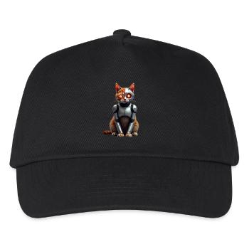 Funny Robot Cat Tech Cats Cyborg Animal Cat - Kids’ Baseball Cap - black - Front