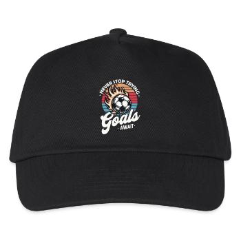 Never Stop Trying Goals Await Football Motivation - Kids’ Baseball Cap - black - Front