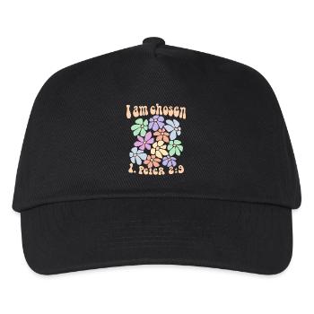 Jesus Gott Bibelvers Retro Christlich I am chosen - Kinder Basecap - Schwarz - Vorne