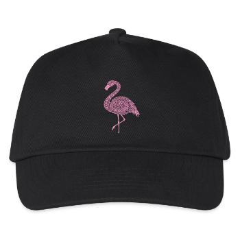 Mandala Flamingo Flamingo Wasservogel Flamingo - Kinder Basecap - Schwarz - Vorne
