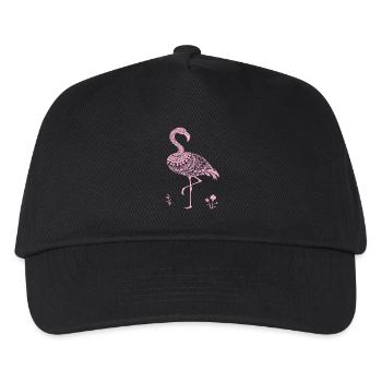 Mandala Flamingo Flamingo Wasservogel Flamingo - Kinder Basecap - Schwarz - Vorne