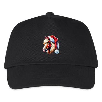 Original Polygon Kunst Haflinger Pferd Weihnachten - Kinder Basecap - Schwarz - Vorne