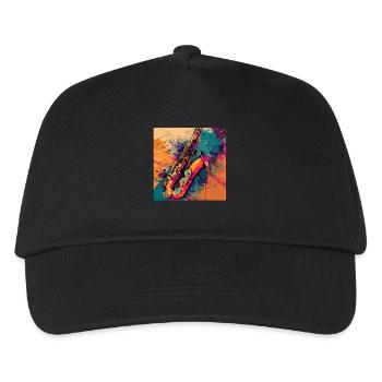 Saxophon - Kinder Basecap - Schwarz - Vorne