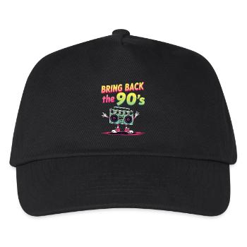 Bring Back the 90's Retro Boombox 90er Jahre - Kinder Basecap - Schwarz - Vorne