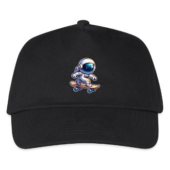 Skateboard Skater Astronaut - Kinder Basecap - Schwarz - Vorne