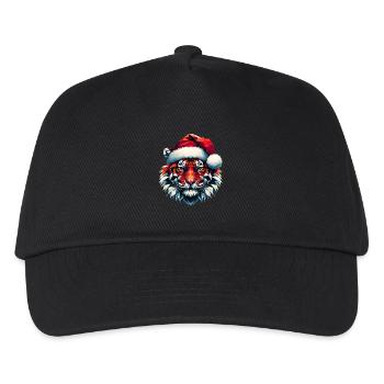 Polygon Kunst Tiger Weihnachtsmütze Original - Kinder Basecap - Schwarz - Vorne