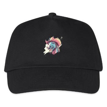 Humorous Cowboy Horse Portrait - Kids’ Baseball Cap - black - Front