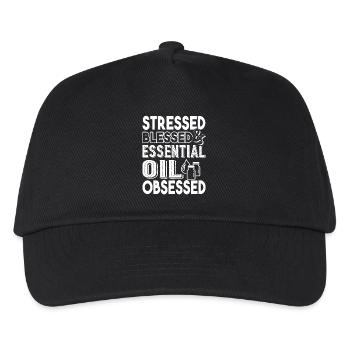 Stressed Essential Oil Obsessed - Kids’ Baseball Cap - black - Front