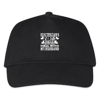 Electrician's Wife Mess With Me - Kids’ Baseball Cap - black - Front