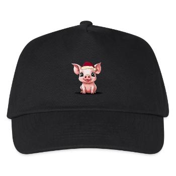 Nikolaus Weihnachtsmann Xmas Christmas - Kinder Basecap - Schwarz - Vorne
