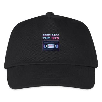 Bring Back the 90's Retro Boombox 90er Jahre - Kinder Basecap - Schwarz - Vorne