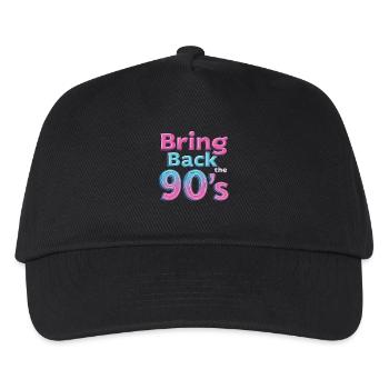 Bring Back the 90's Retro Boombox 90er Jahre - Kinder Basecap - Schwarz - Vorne