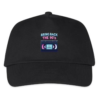 Bring Back the 90's Retro Boombox 90er Jahre - Kinder Basecap - Schwarz - Vorne
