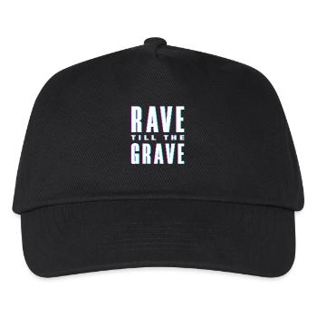 Techno Lover Rave Till The Grave - Kids’ Baseball Cap - black - Front