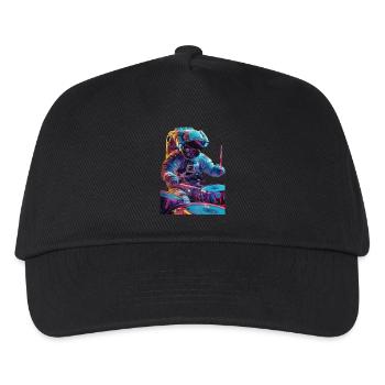 Astronaut Trommeln - Kinder Basecap - Schwarz - Vorne