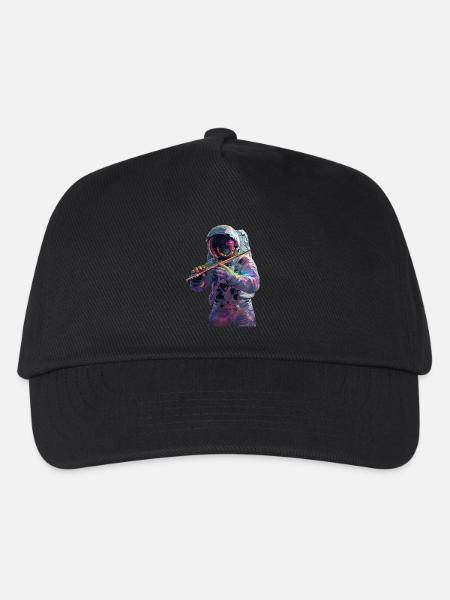 Astronaut Querflöte - Kinder Basecap - Schwarz