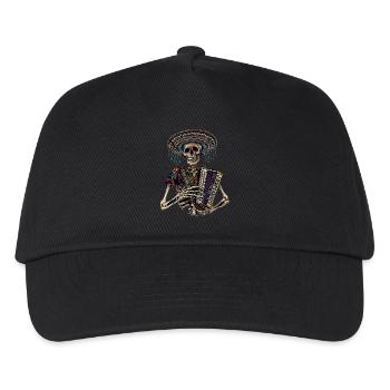 Akkordeon Mexikanisches Skelett - Kinder Basecap - Schwarz - Vorne