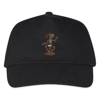 Mexikanisches Skelett Trommeln - Kinder Basecap - Schwarz - Vorne