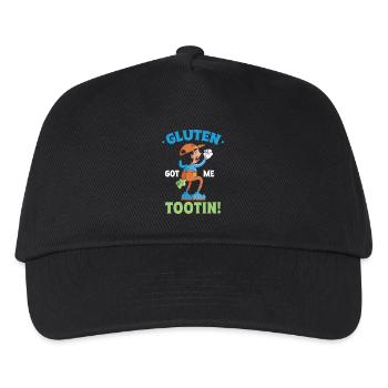 Gluten Got Me Tootin Humorous Saying for - Kids’ Baseball Cap - black - Front