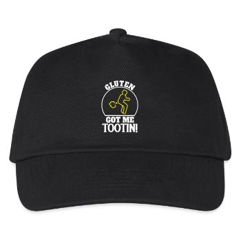 Gluten Got Me Tootin Humorous Saying for - Kids’ Baseball Cap - black - Front