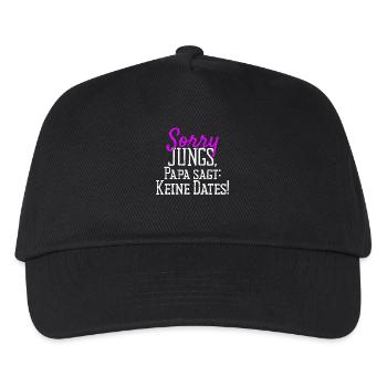 Sorry Jungs Papa Sagt Keine Dates Geschenk Tochter - Kinder Basecap - Schwarz - Vorne