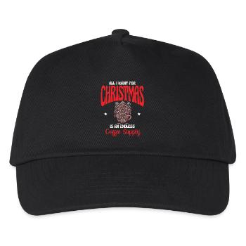 What to wish for Christmas, endless supply of coffee - Kids’ Baseball Cap - black - Front