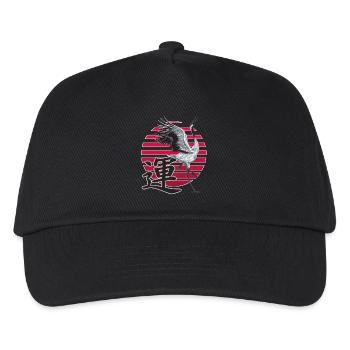Crane of Fortune – Japanese Style - Kids’ Baseball Cap - black - Front