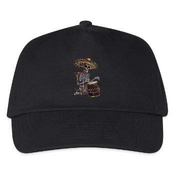 Mexikanisches Skelett Trommeln - Kinder Basecap - Schwarz - Vorne
