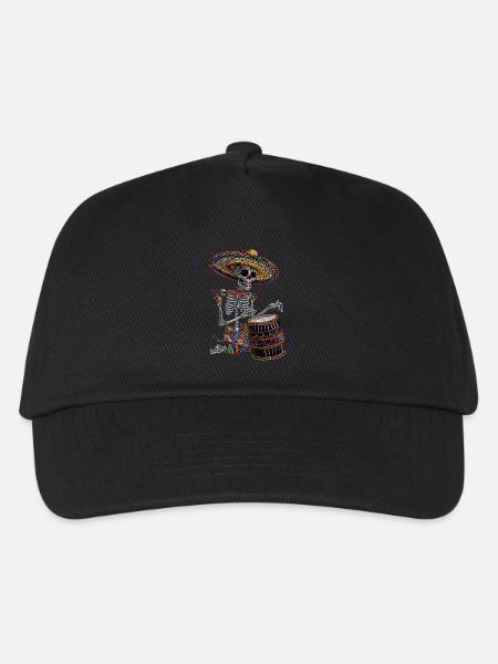 Mexican Skeleton Drums - Kids’ Baseball Cap - black