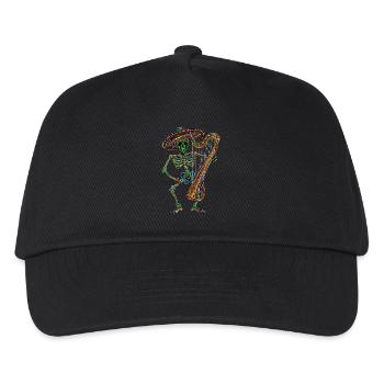 Harfe Mexikanisches Skelett - Kinder Basecap - Schwarz - Vorne