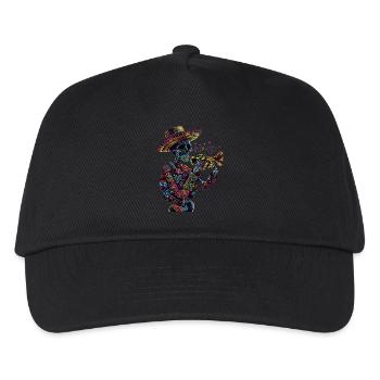 Mexikanisches Trompet Skelett - Kinder Basecap - Schwarz - Vorne