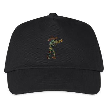 Mexikanisches Trompet Skelett - Kinder Basecap - Schwarz - Vorne