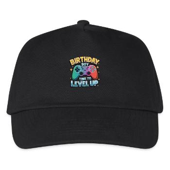 Birthday Boys: Zeit zum Levelaufleveln Birthday Gamer Boys - Kinder Basecap - Schwarz - Vorne