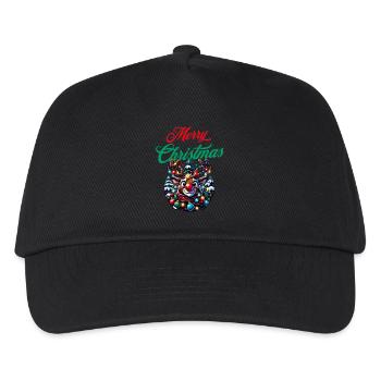 Merry Christmas wishes funny reindeer - Xmas - Kids’ Baseball Cap - black - Front