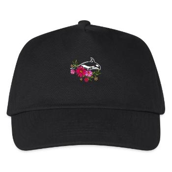 Killer Whale Flowers - Kids’ Baseball Cap - black - Front