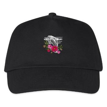 Manatee With Flowers - Kids’ Baseball Cap - black - Front