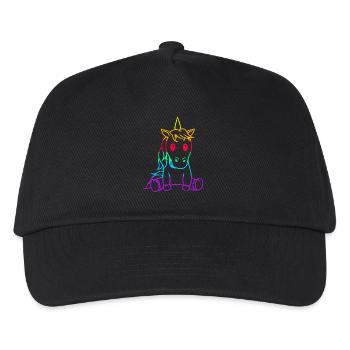 LGBT Einhorn Gay Pride Regenbogenfahne Pferd - Kinder Basecap - Schwarz - Vorne