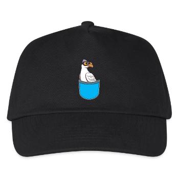 maritim Matrose Matrosen Möwe Möwen Seevogel - Kinder Basecap - Schwarz - Vorne