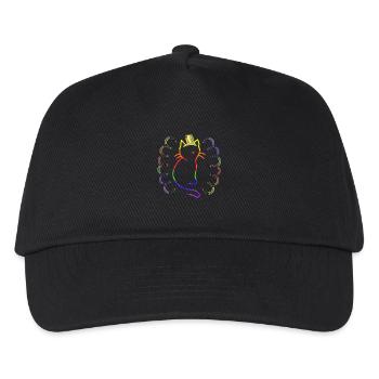 Retro Katze Katzen Vintage 80er 90er Schamane - Kinder Basecap - Schwarz - Vorne