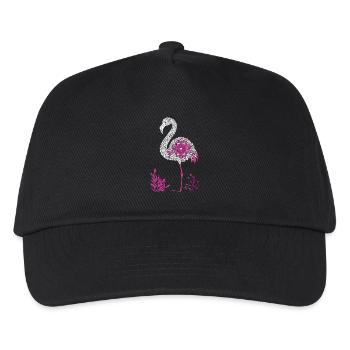 Mandala Flamingo Flamingo Wasservogel Flamingo - Kinder Basecap - Schwarz - Vorne