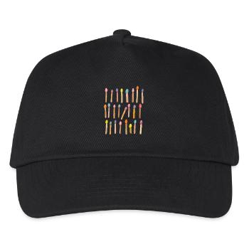 Colorful Matches for Adventurers Watercolor Pattern - Kids’ Baseball Cap - black - Front