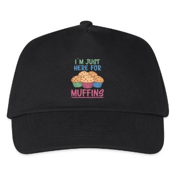 Muffin Spruch Muffins Lustiges Muffins Geschenk - Kinder Basecap - Schwarz - Vorne