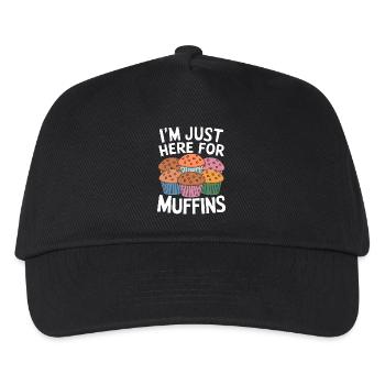 Muffin Spruch Muffins Lustiges Muffins Geschenk - Kinder Basecap - Schwarz - Vorne