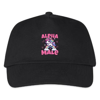 Mignon mâle licorne alpha chevauchant l’arc-en-ciel - Casquette de baseball Enfant - noir - Devant