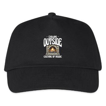 Chilling outside, cosy inside, wintry - Kids’ Baseball Cap - black - Front