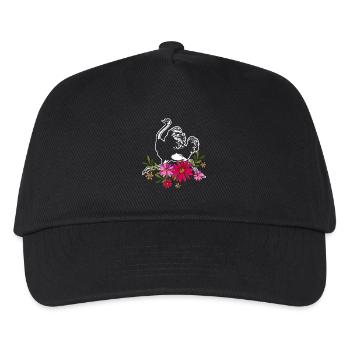 Ostrich With Flowers - Kids’ Baseball Cap - black - Front