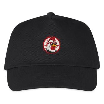 Stolzer Hahn für einen Hühnerzüchter Hühnerhalter - Kinder Basecap - Schwarz - Vorne