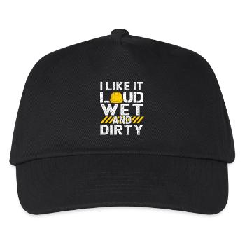 I Like It Loud Dirty Saying Construction Site Men - Kids’ Baseball Cap - black - Front